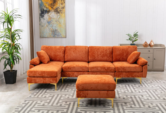 EcoChic-Modular-Sectional-Sofa-with-Ottoman,-Iron-Feet-and-Reversible-Sofas