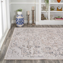 Edith Distressed Medallion Low-Pile Machine-Washable Area Rug - Pier 1
