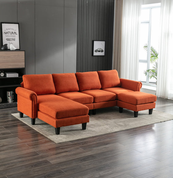 Elegance-Modular-Sectional-Sofa-U-Shaped-with-Ottoman-and-Reversible-Sofas