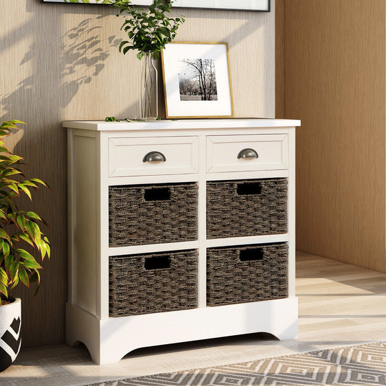 Elena Rustic Modern Farmhouse Style Compact Storage Cabinet with 2 Drawers - Pier 1