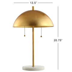 Ella Dome Metal with Marble Base LED Table Lamp - Pier 1