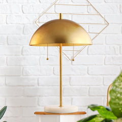 Ella Dome Metal with Marble Base LED Table Lamp - Pier 1