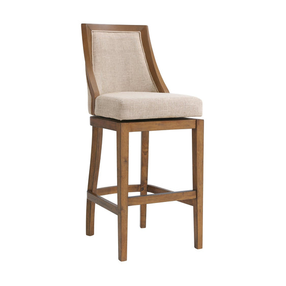 Ellie Bar Height Stool with Back, Brown, Set of 2 - Pier 1