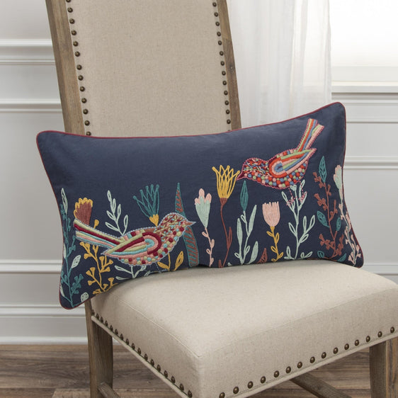 Embroidered-Cotton-Botanical-With-Birds-Decorative-Throw-Pillow-Decorative-Pillows
