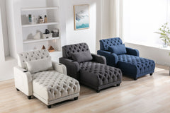 Enigma Tufted Leisure Sofa with Cup Holder and Side Pocket - Pier 1