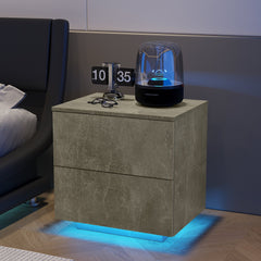 Fables Modern 2 Drawers Nightstand with LED Strip Lights - Pier 1