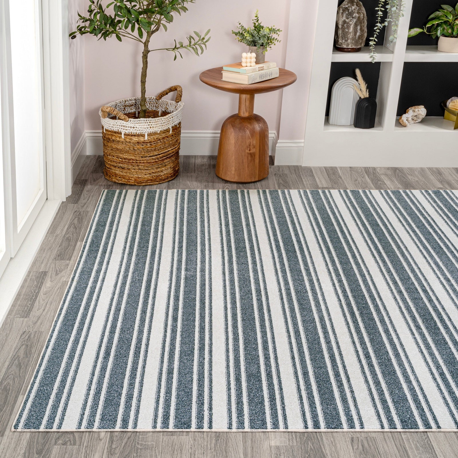 Fawning Two-Tone Striped Classic Low-Pile Machine-Washable Area Rug - Pier 1