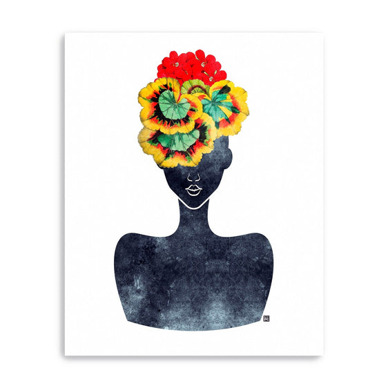 Flower-Crown-Silhouette-Iv-Canvas-Giclee-Wall-Art-Wall-Art