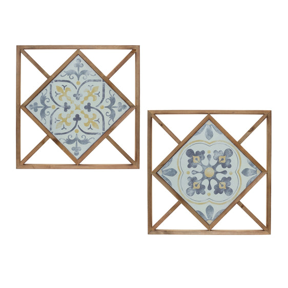 Framed Ornamental Wall Tile 14.25", Set of 2 - Pier 1