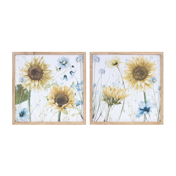 Framed-Sunflower-Floral-Print,-Set-of-2-Wall-Art