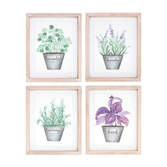 Framed-Watercolor-Herb-Print,-Set-of-4-Furniture