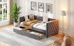 Francinette Upholstered Daybed with Double Drawers - Beds