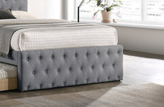 Full Bed with Trundle Slats, Upholstered Button Tufted - Pier 1