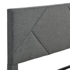 Full Size Upholstered Platform Bed Frame with Headboard, Strong Slat Support, Mattress Foundation - Pier 1