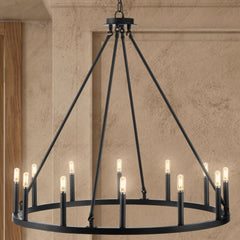 Gio Light Iron Classic Industrial Ring LED Chandelier - Pier 1