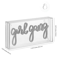 Girl Gang Contemporary Glam Acrylic Box USB Operated LED Neon Light - Pier 1
