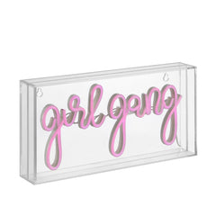 Girl Gang Contemporary Glam Acrylic Box USB Operated LED Neon Light - Pier 1