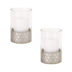 Hurricane-Glass-Candle-Holder-with-Honeycomb,-Set-of-2-Candle-Holders