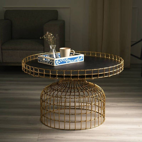 Golden-Round-Bird-Cage-Design-Glossy-Coffee-Table-Coffee-Tables