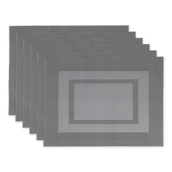 Gray-Double-frame-Placemats,-Set-of-6-Placemats