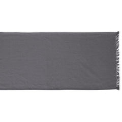 Gray Solid Heavyweight Fringed Table Runner 14x108 - Pier 1