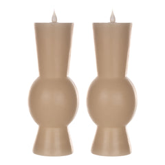 Grey Simplux Designer LED Candle with remote (Set of 2) 3.5" x 9.25"H - Pier 1