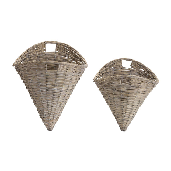 Grey Woven Willow Wall Basket, Set of 2 - Pier 1