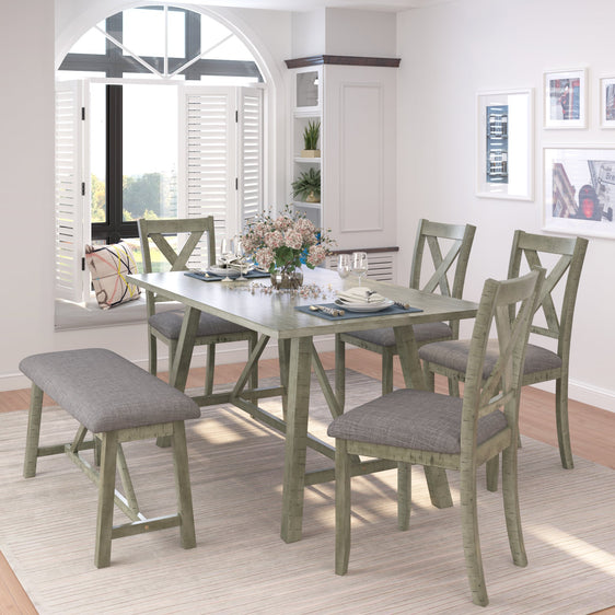 Haley-6-Piece-Dining-Table-Set-with-Table,-Bench-and-4-Chairs-Dining-Set