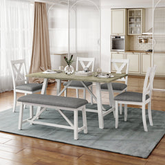 Haley 6 Piece Dining Table Set with Table, Bench and 4 Chairs - Pier 1