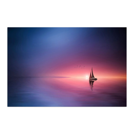 Hamiti-Sailing-Across-The-Lake-Toward-The-Sunset-Canvas-Giclee-Wall-Art-Wall-Art