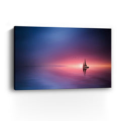 Hamiti - Sailing Across the Lake Toward the Sunset Canvas Giclee - Pier 1