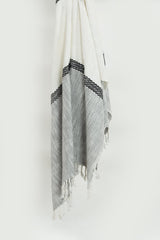 Hand loomed Color Block With Stripe 95% Cotton/5% Acrylic (hand stitching) Throw - Pier 1