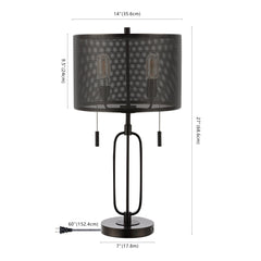 Hank Light Industrial Farmhouse Iron LED Table Lamp with USB Charging Port - Pier 1