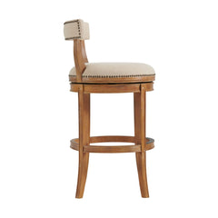 Hanover Swivel Bar Height Bar Stool, Weathered Brown and Beige - Pier 1