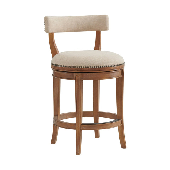 Hanover Swivel Counter Height Bar Stool, Weathered Brown and Beige, Set of 2 - Pier 1