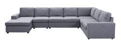 Hayden Linen 7 Seater Sectional Sofa Reversible - Pier 1