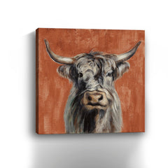 Highland Cow On Terracotta Canvas Giclee - Pier 1