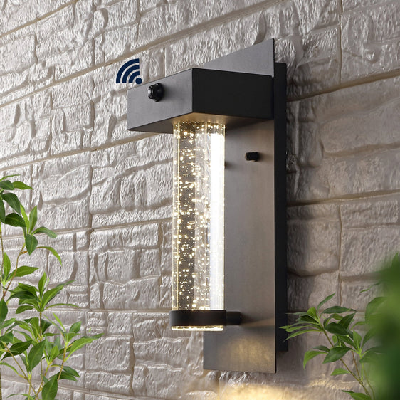 Horizone-Light-Minimalist-Industrial-Iron/Seeded-Glass-with-DusktoDawn-Sensor-Integrated-LED-Outdoor-Sconce-Wall-Sconce