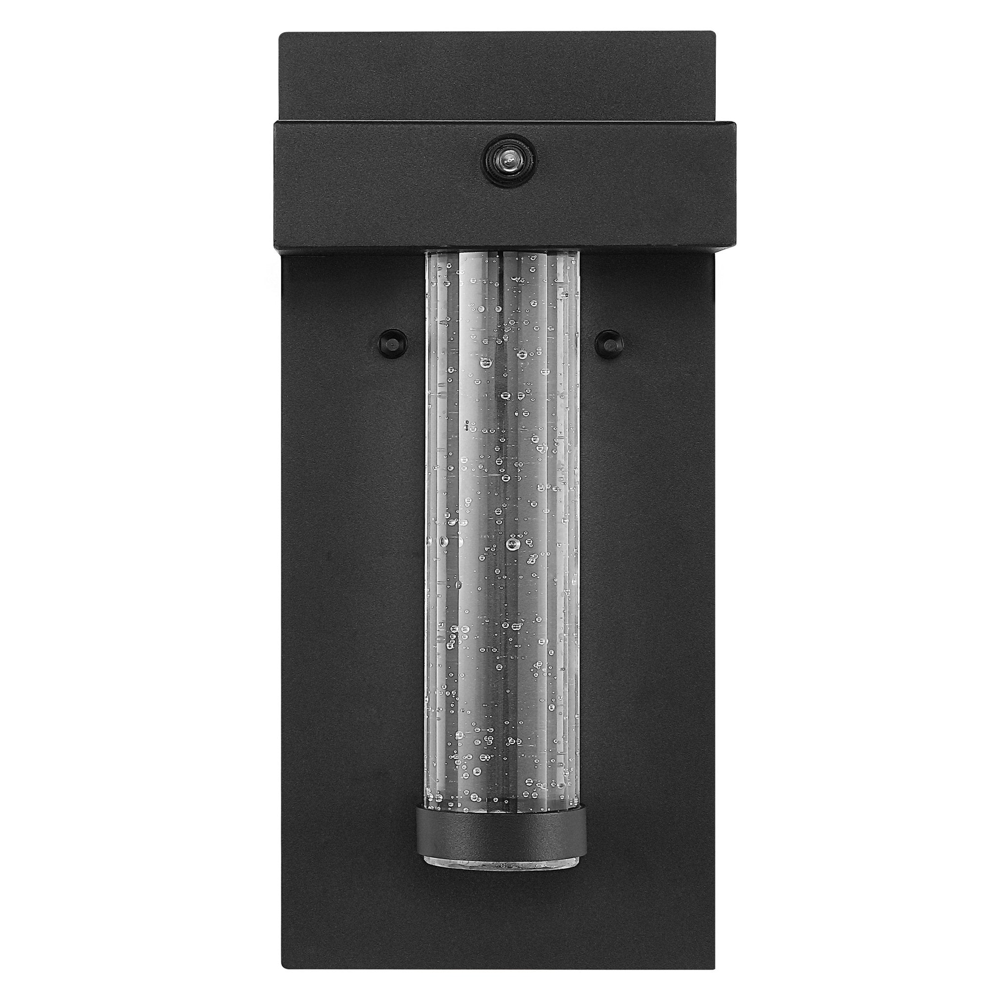 Horizone Light Minimalist Industrial Iron/Seeded Glass with DusktoDawn Sensor Integrated LED Outdoor Sconce - Pier 1