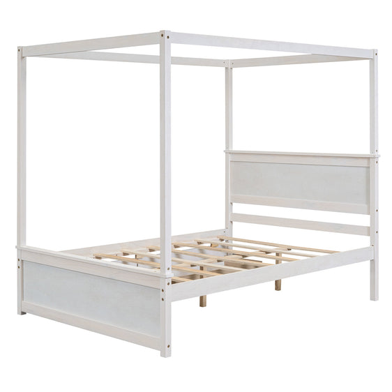 Hughes-Canopy-Platform-Bed-with-Two-Drawers-and-Support-Slats-Beds
