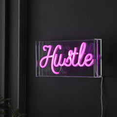 Hustle-X-Contemporary-Glam-Acrylic-Box-USB-Operated-LED-Neon-Light-Decorative-Lighting