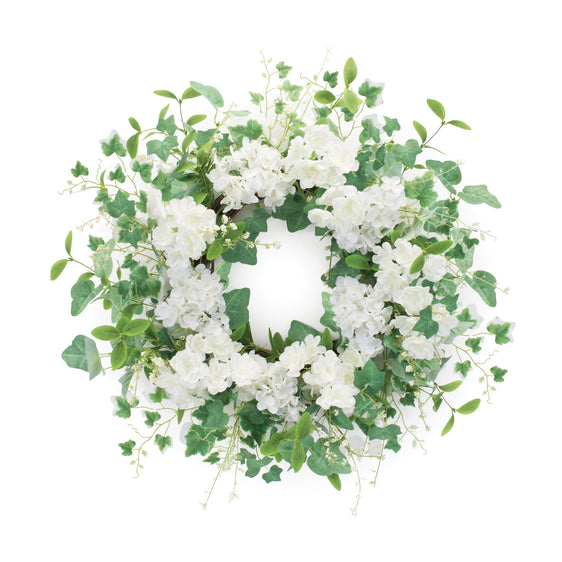 Hydrangea and Ivy Leaf Wreath 21.5" - Pier 1