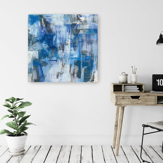 Industrial Blue Canvas Giclee - Pier 1