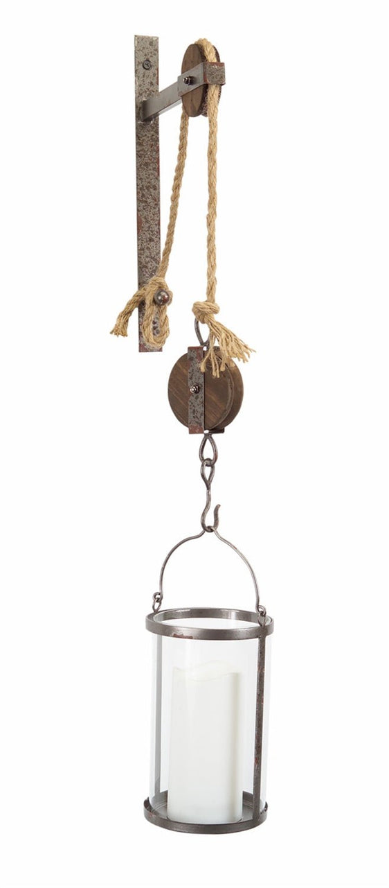 Industrial Pulley Mounted Canister Candleholder - Pier 1