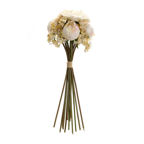 Ivory-White-Peony-and-Hydrangea-Flower-Bouquets,-Set-of-6-Faux-Florals