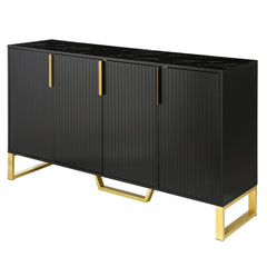 Jack Kitchen Sideboard with Four Doors, Metal handles and Legs and Adjustable Shelves Kitchen - Pier 1