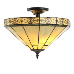 Jasmine TiffanyStyle Glass/Metal LED SemiFlush Mount - Ceiling Lights