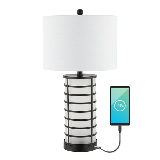 Jayce Modern Industrial Iron Nightlight LED Table Lamp with USB Charging Port - Table Lamps