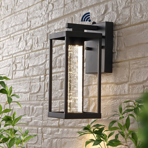 Juno-Light-Industrial-Vintage-Iron/Seeded-Glass-with-DusktoDawn-Sensor-Integrated-LED-Outdoor-Sconce-Wall-Sconce