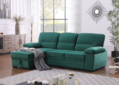 Kipling Velvet Sleeper Sectional Sofa Reversible - Sofas